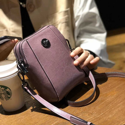 Sac élégant en Cuir rétro à Bandoulière | Delia
