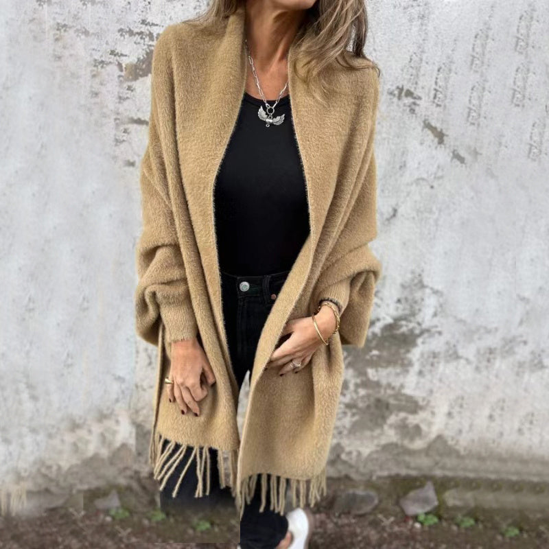 Manteau châle décontracté à manches longues | Naïs