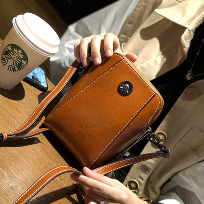 Sac élégant en Cuir rétro à Bandoulière | Delia