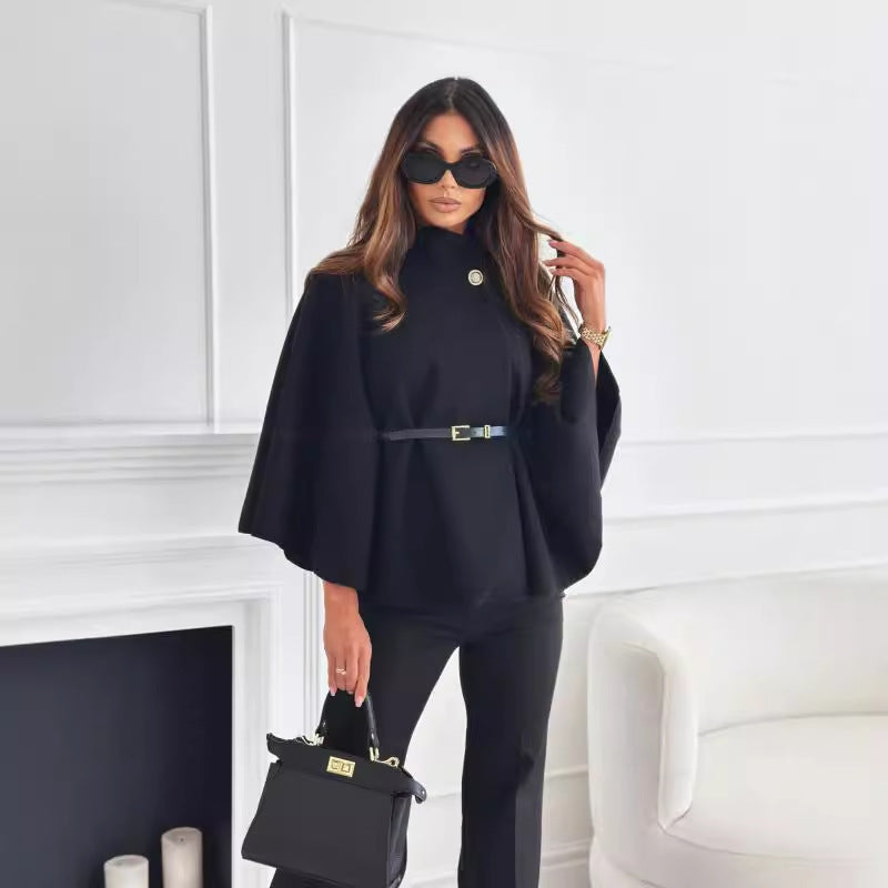 Cape Poncho élégante avec ceinture | Liora