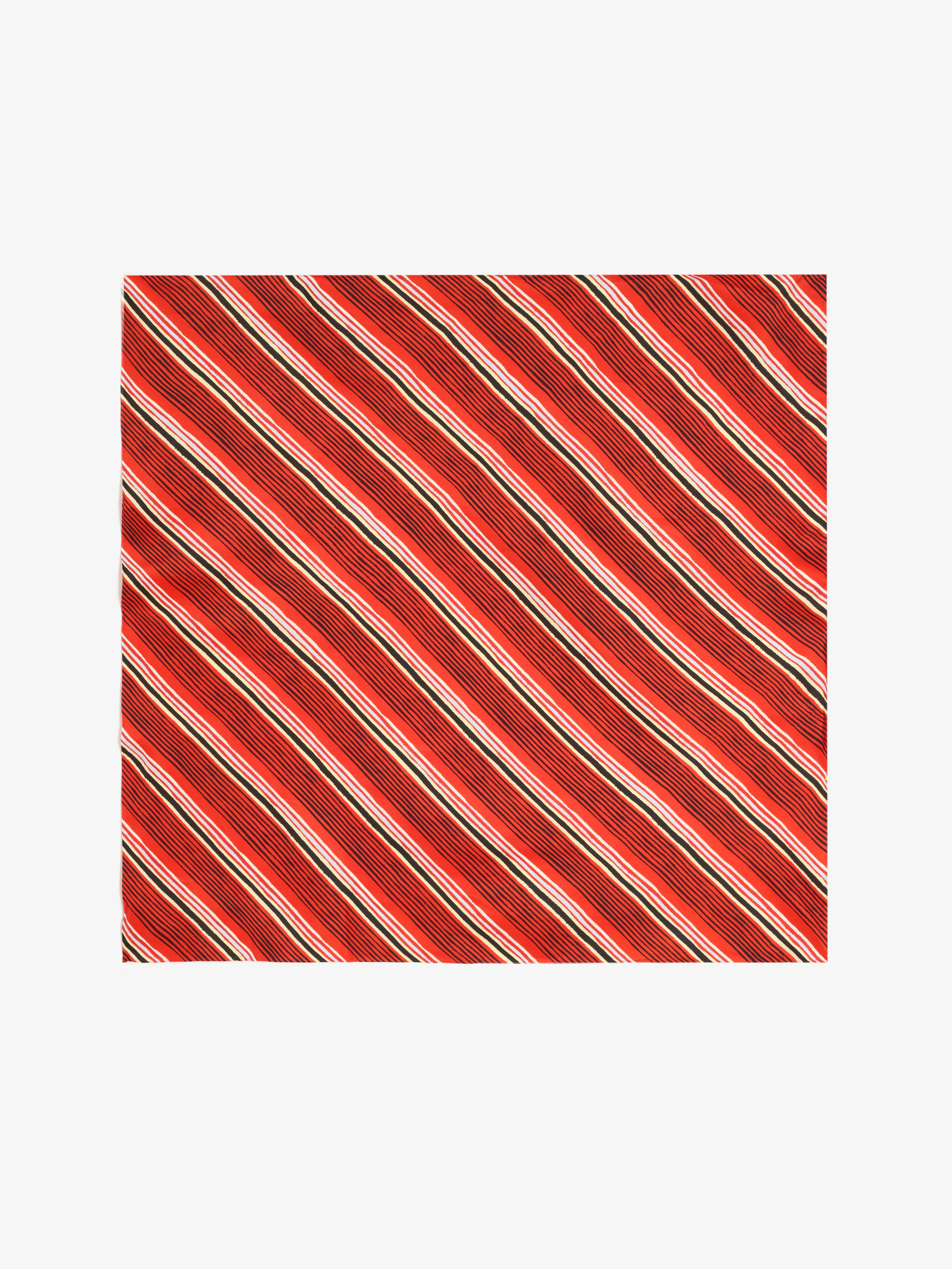 Amira Women's Silk Scarf | 100% Habotai, Printed Vermillion Stripes 1
