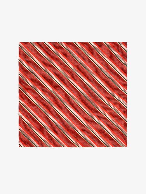 Amira Women's Silk Scarf | 100% Habotai, Printed Vermillion Stripes 1