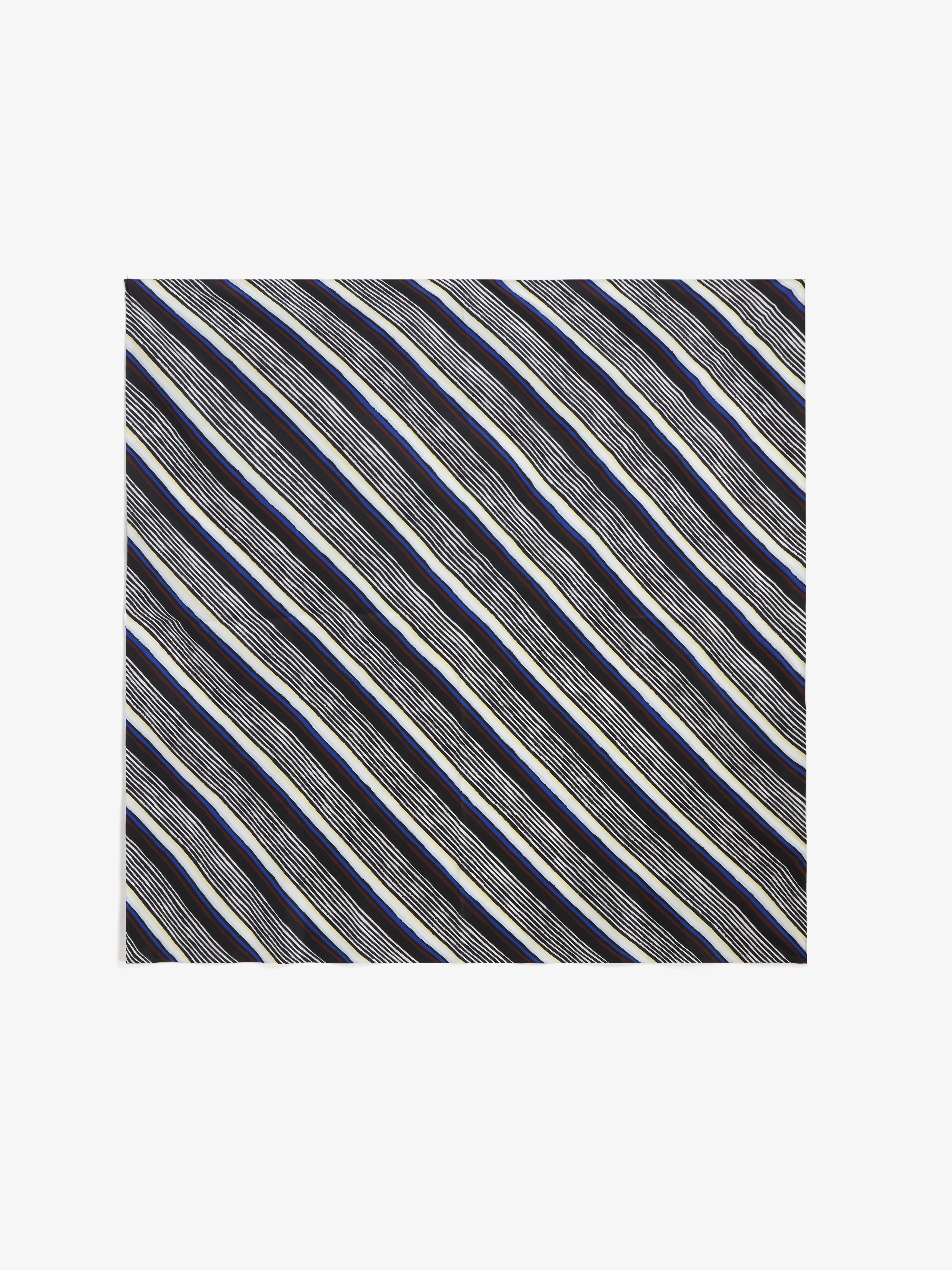 Ava Women's Scarf | 100% Silk, Black Multi Vertical Stripe Print 1