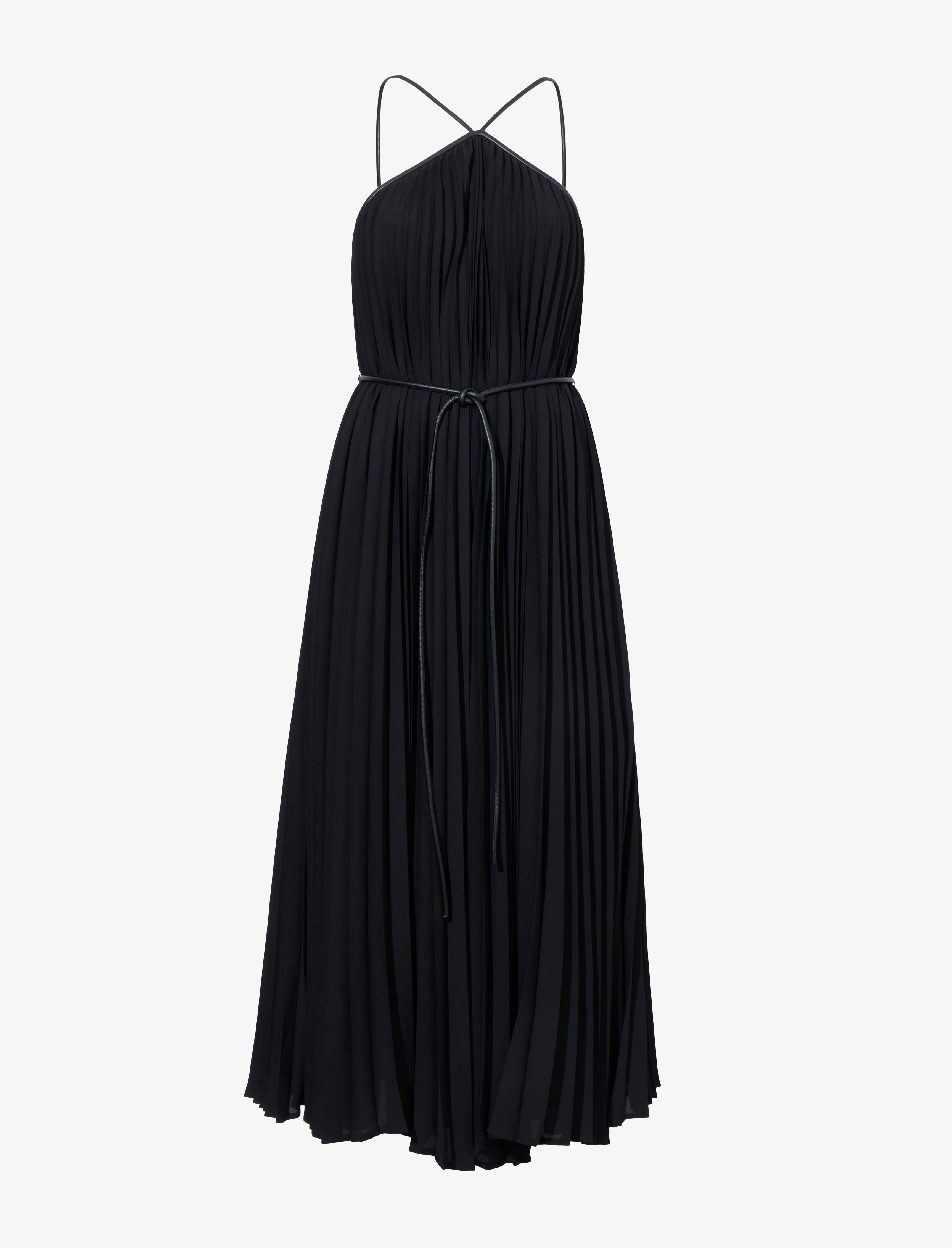 Celine Women's Black Pleated Dress | Lightweight Crepe, Elegant Cocktail 0