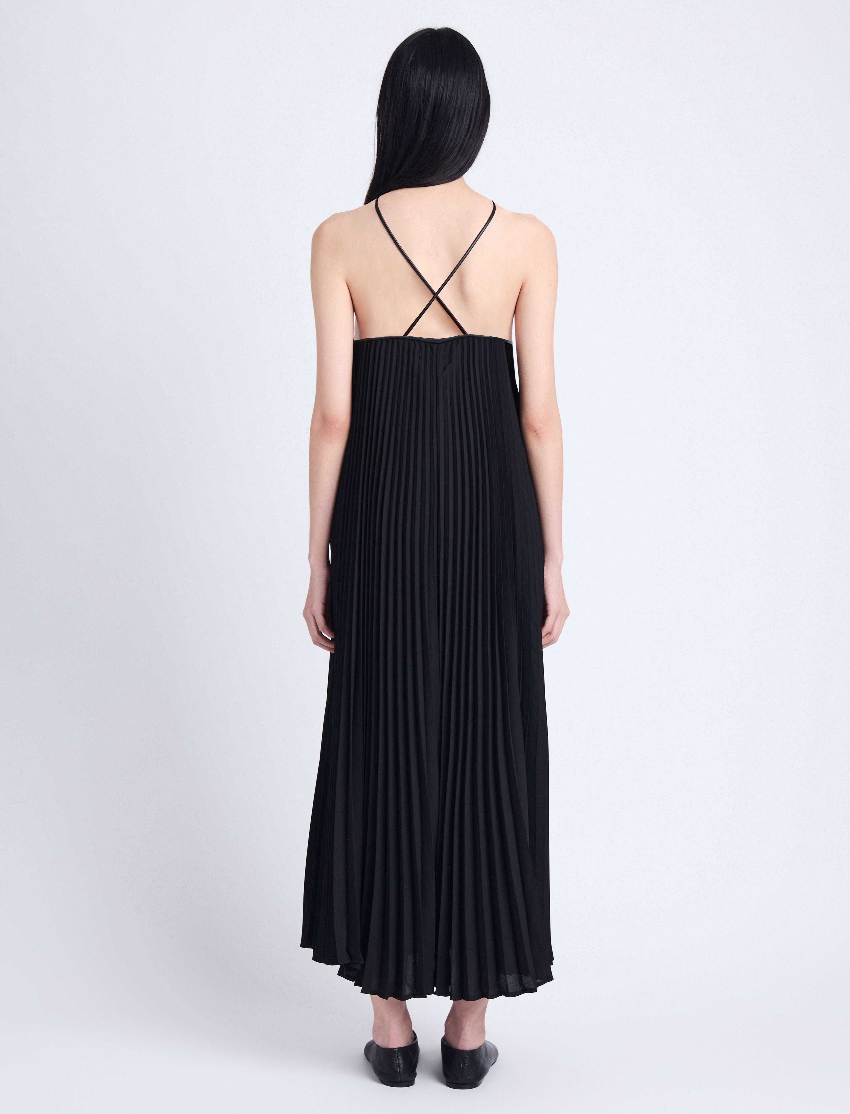 Celine Women's Black Pleated Dress | Lightweight Crepe, Elegant Cocktail 3