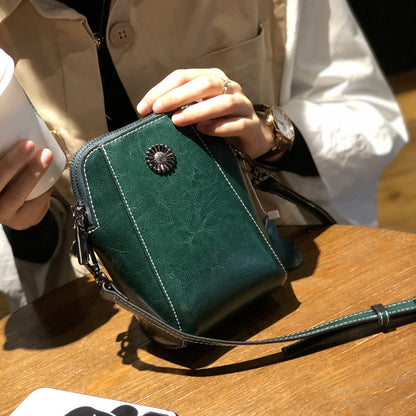Sac élégant en Cuir rétro à Bandoulière | Delia